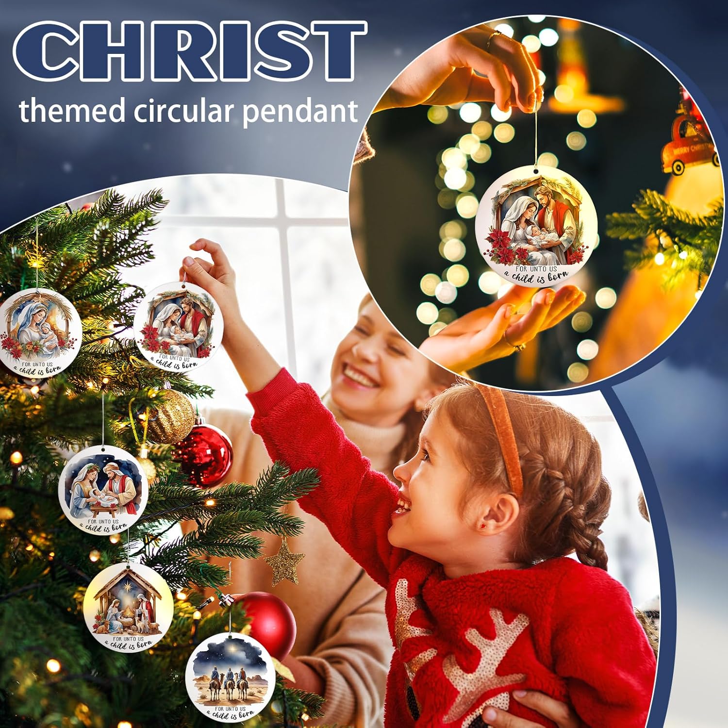 Chunful 24 Pack Christmas Nativity Scene Ornaments Gifts Bulk Acrylic Nativity Music Sheet Ornaments Xmas Decorations Religious Catholic Christian Gifts Church Party Favors(Holy Night) - Image 6