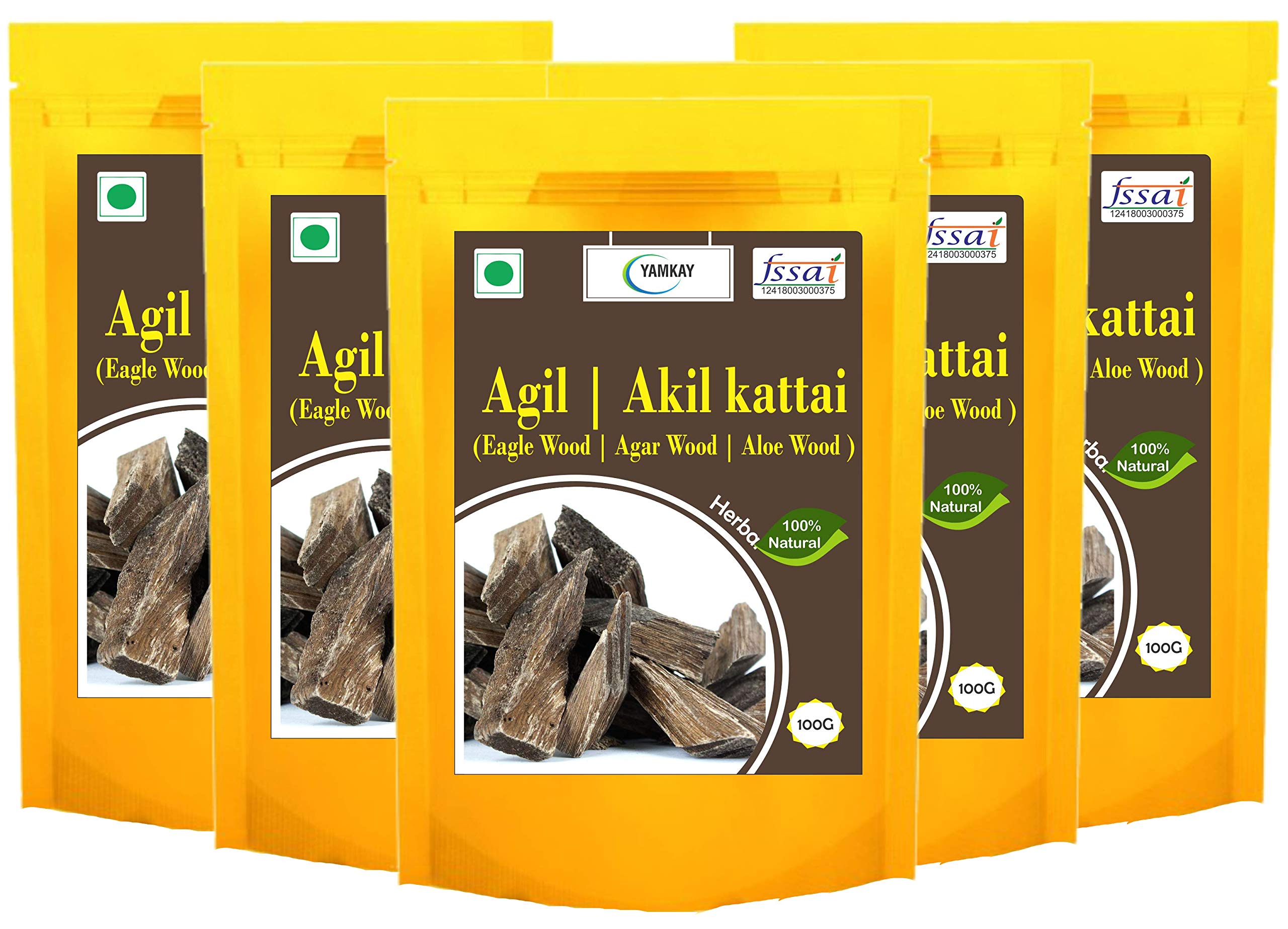 YAMKAY Agil Akil kattai Eagle Wood Agar Wood Aloe Wood Aquilaria Agallocha (500)