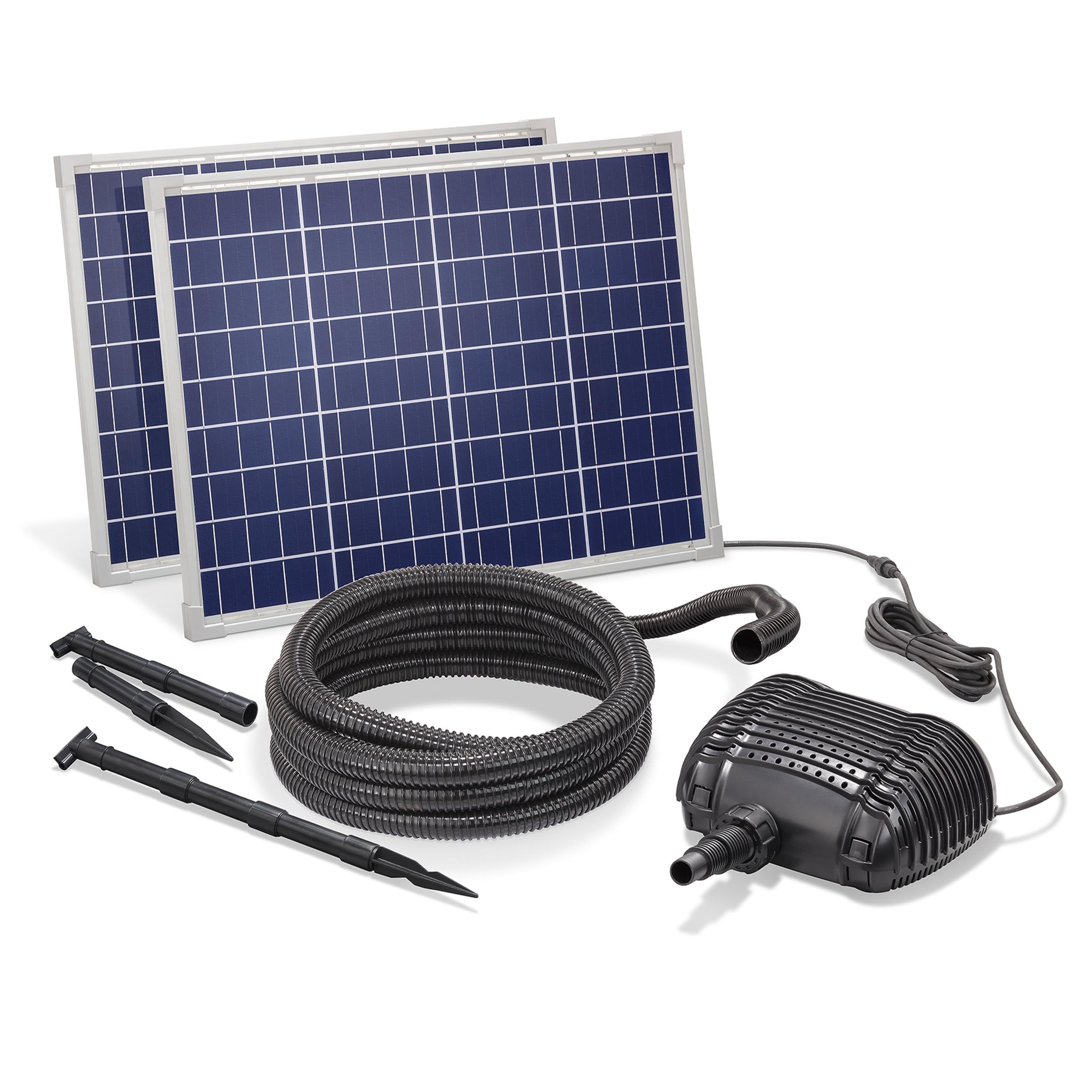 Esotec Solar Bachlaufpumpe 3400 l/h 2x50W Solarmodul Wasserfall Pumpe Gartenteich Direktbetrieb