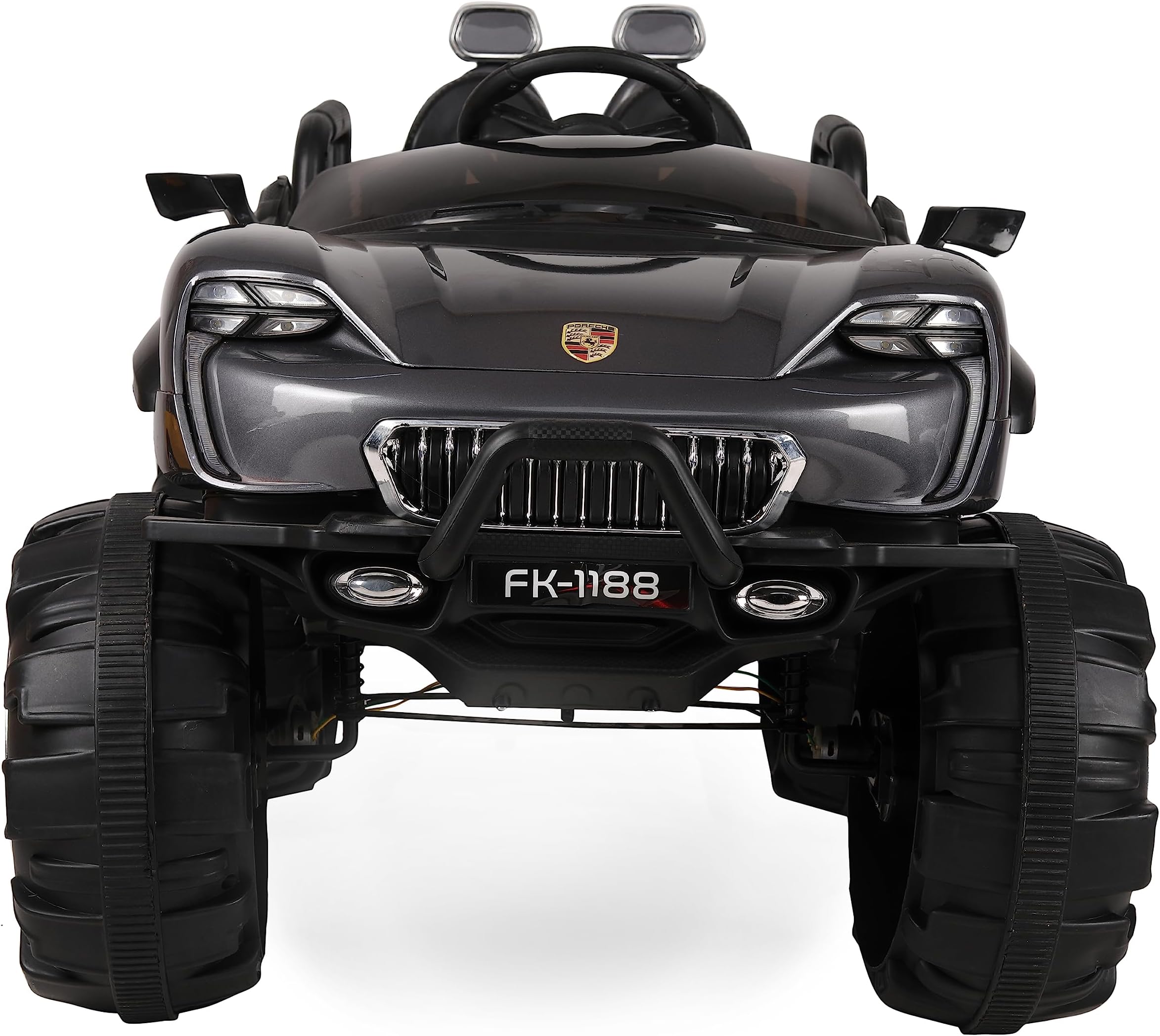 Big Size Electric Rechargeable Jeep with M3 Player Led Lights Suspension and Bluetooth Remote -Red