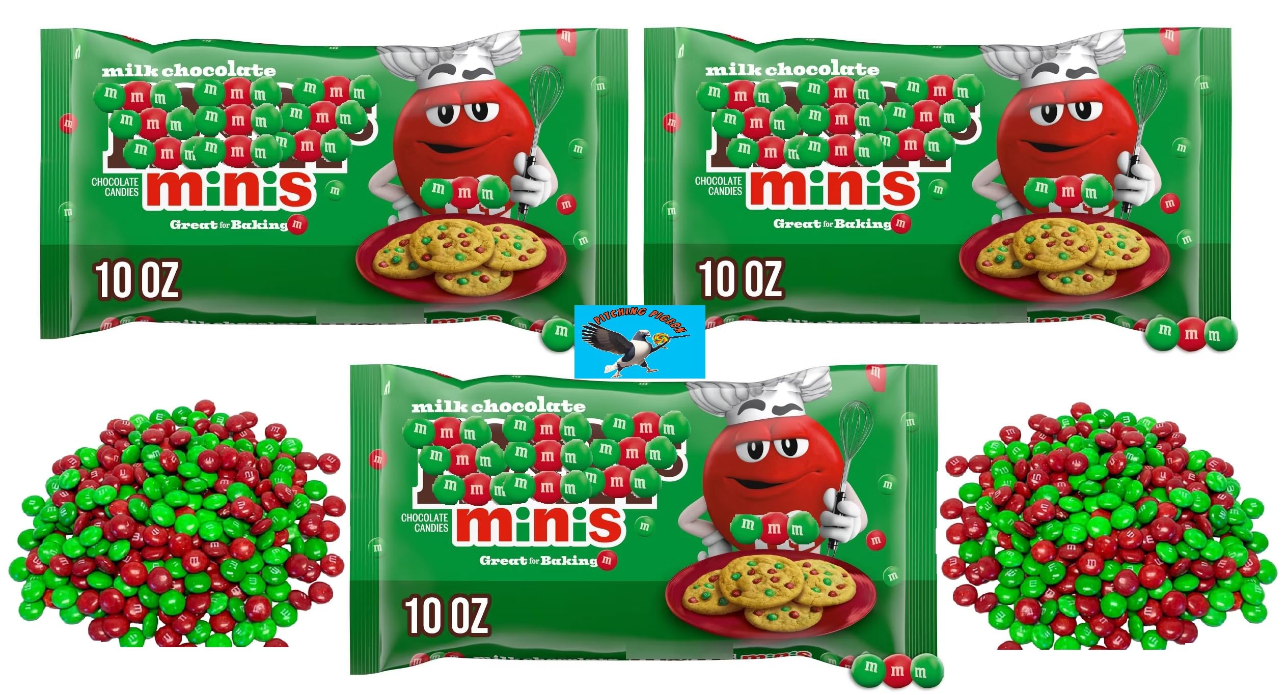 Christmas Mini Baking MM 30oz -Milk Chocolate Red & Green Baking Bits Chips – Christmas Holiday Candy for Cookies, Cupcakes & Desserts – Great for Baking, Gift Bags, Stocking Stuffers & Party Treats