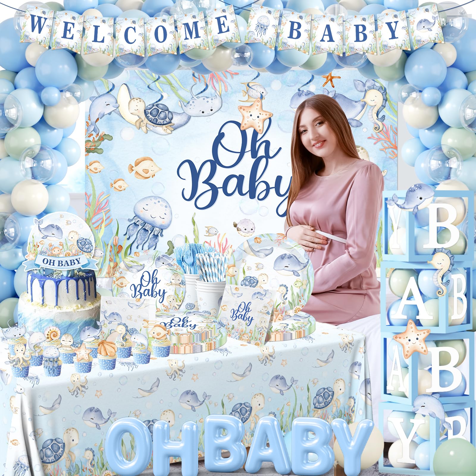 Decoraciones para baby shower bajo el mar