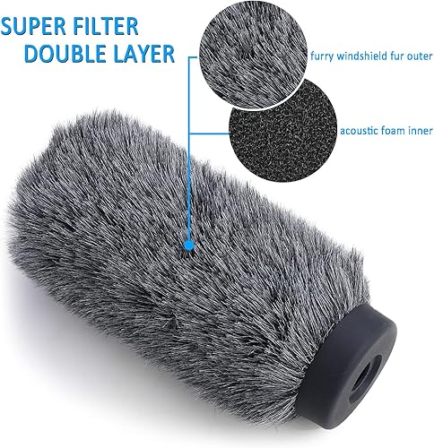 Miniatura 10 de YOUSHARES Deadcat - Orejera de viento para Rode NTG4, micrófonos de escopeta MKE 600, micrófonos de escopeta Audio-Technica AT875R, parabrisas de