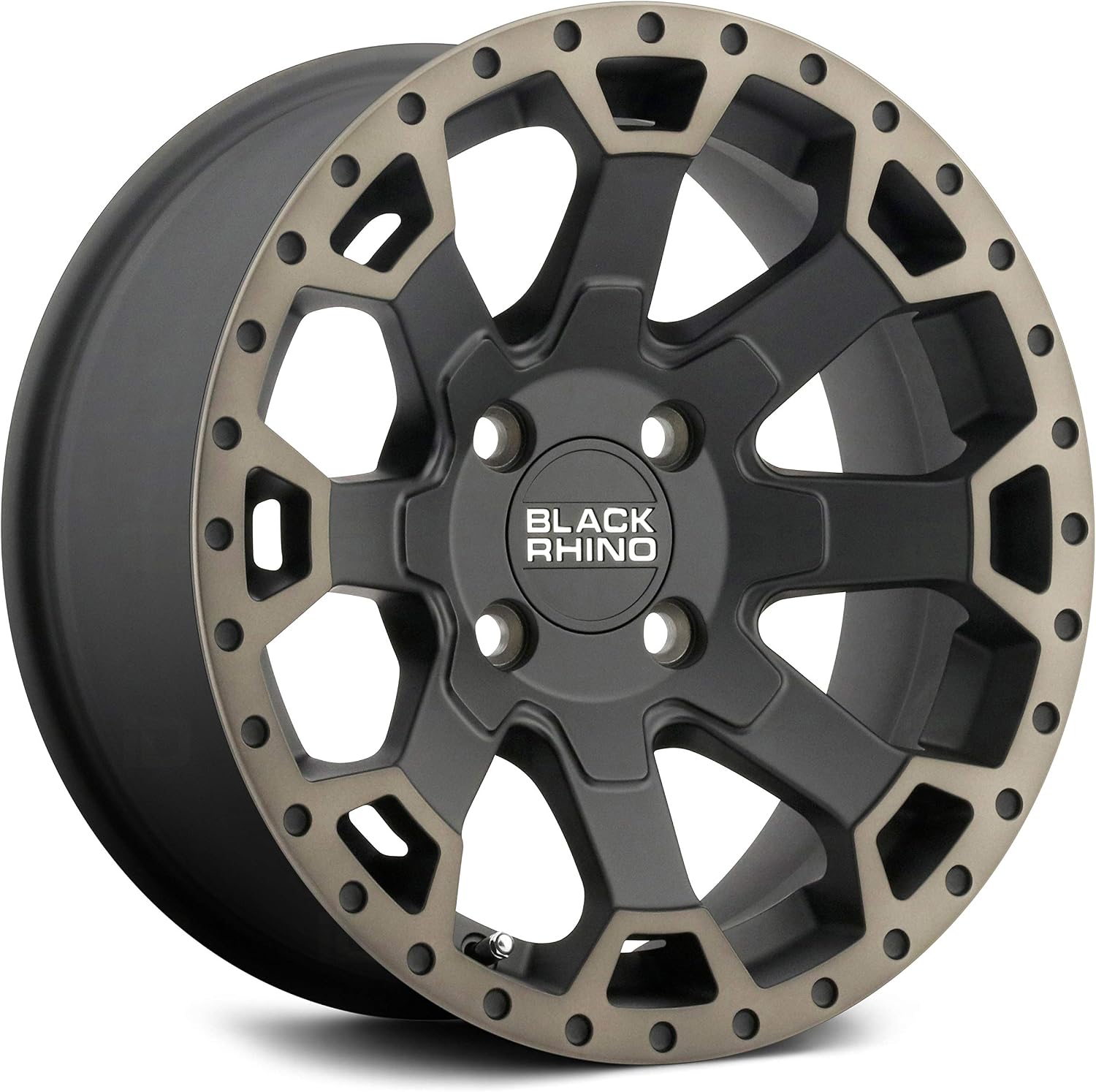 Black Rhino Hard Alloys Warlord 17x9.0 5/127 ET-12 CB71.6 Matte Black with Machine Dark Tint Lip