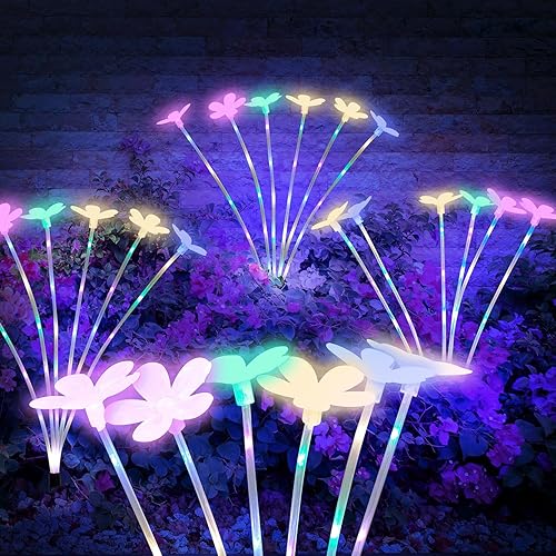 DRAWWANNG Luces solares de jardín, luces solares para exteriores, luz solar oscilante mejorada, balanceo por el viento, 56 luces LED de luciérnaga disponible en Yaxa Colombia