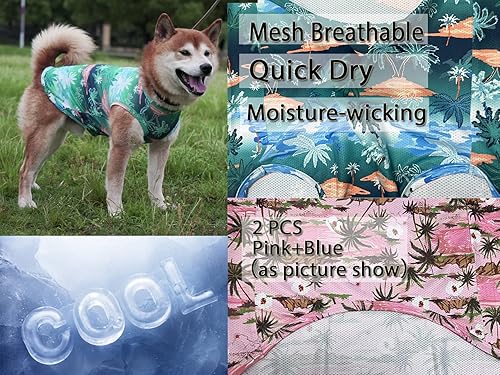 Miniatura 2 de Y-blue Camisas hawaianas para perros, camisetas transpirables de malla de secado rápido para el verano, para niños y niñas, bulldog francés, rosa y