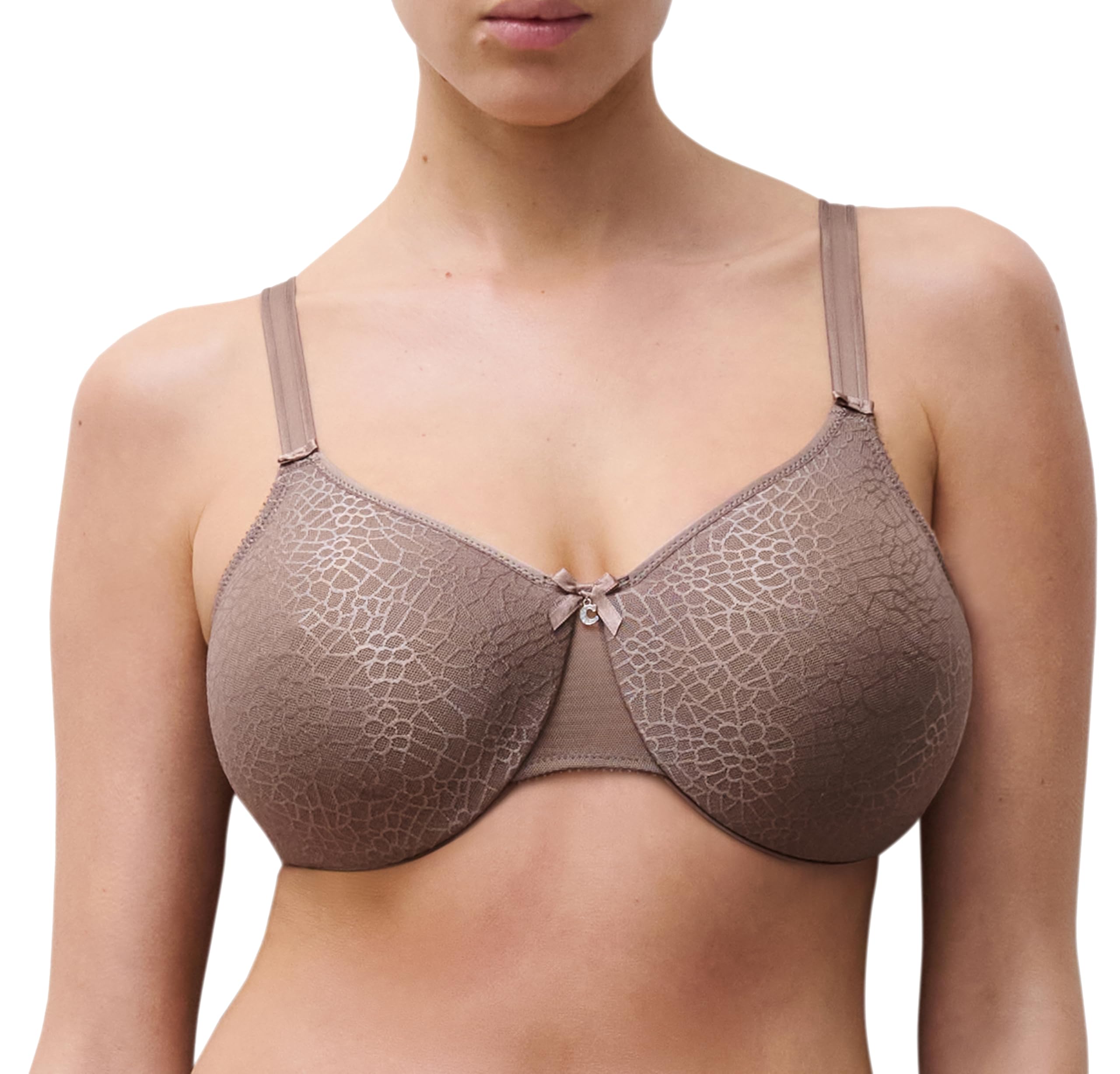 Chantelle Women's, C MAGNIFIQUE, Covering Molded Bra, Women's invisible lingerie, Hazelnut, 34DD