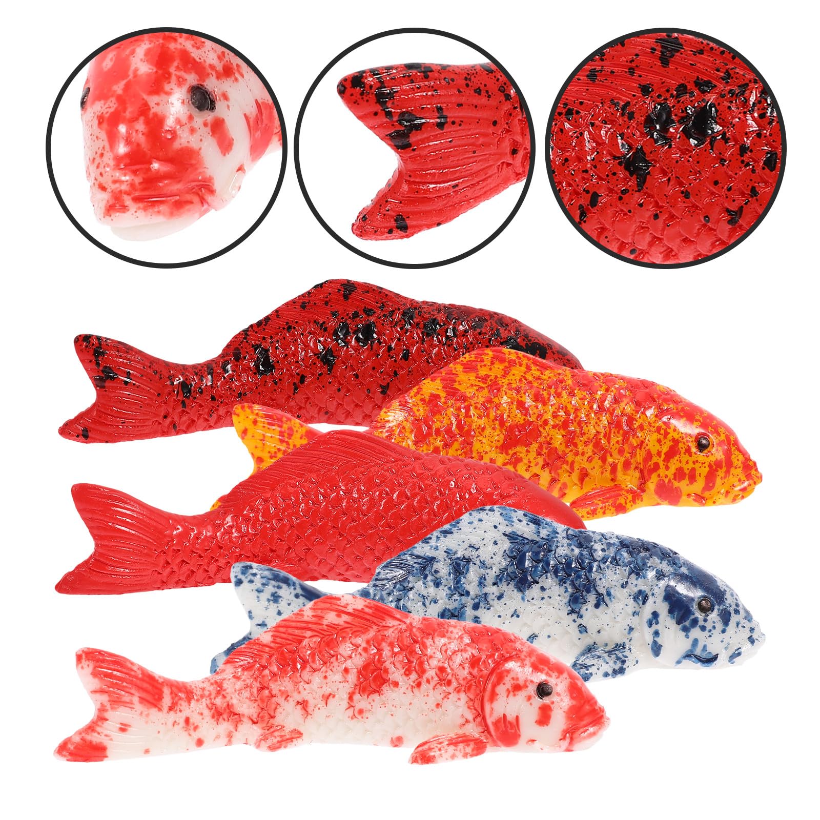 SHINEOFI 5 Piezas de Figuras de Peces Simulados para Decoración de Acuarios, Hechas de Resina, Ideales para Peceras y Terrarios en Casa U Oficina