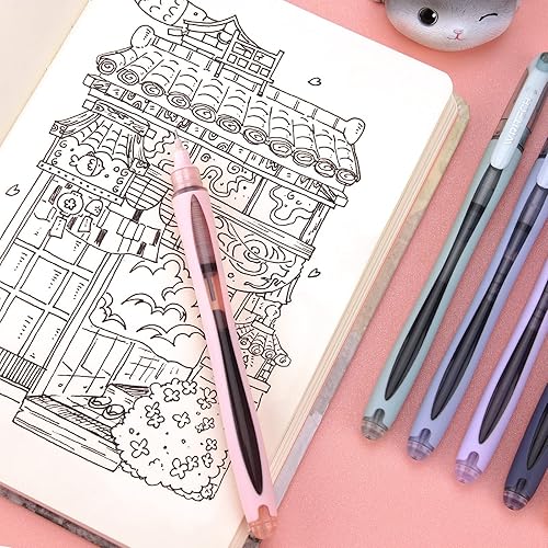 Miniatura 5 de WRITECH Bolígrafos de tinta líquida: bolígrafos negros de punta de aguja extra fina de 0.020 in, paquete de 10