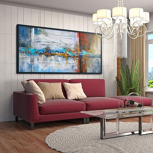 Miniatura 5 de yiijeah Lienzo abstracto grande para pared, decoración para sala de estar, dormitorio, imagen abstracta, blanco y gris, decoración moderna para el