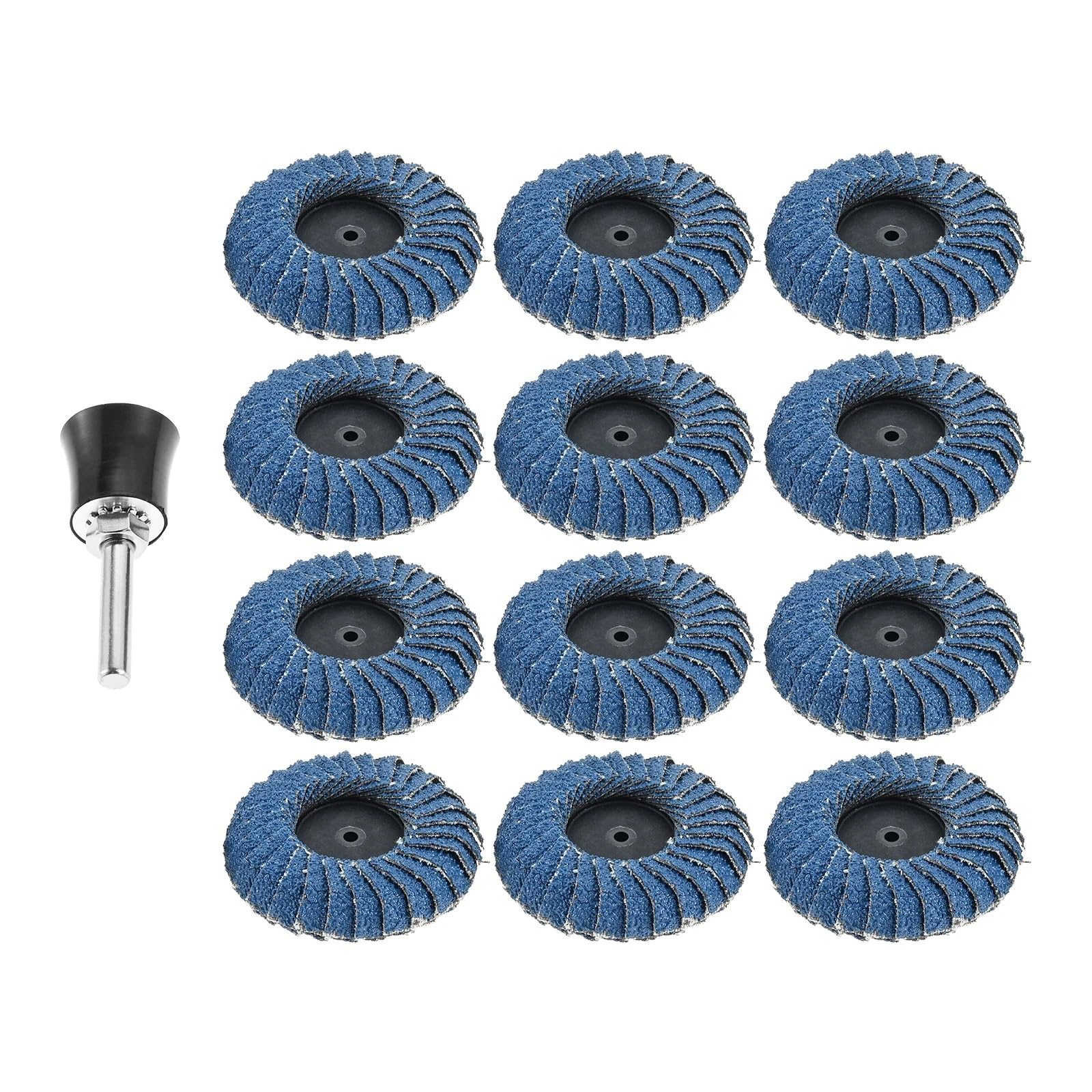 Disco de aleta curvada 2 ", grano #40-120, discos lijado cambio bloqueo rollo, soporte 1/4" para amoladora, eliminación óxido madera y Metal, 12 Uds(Grit 40)