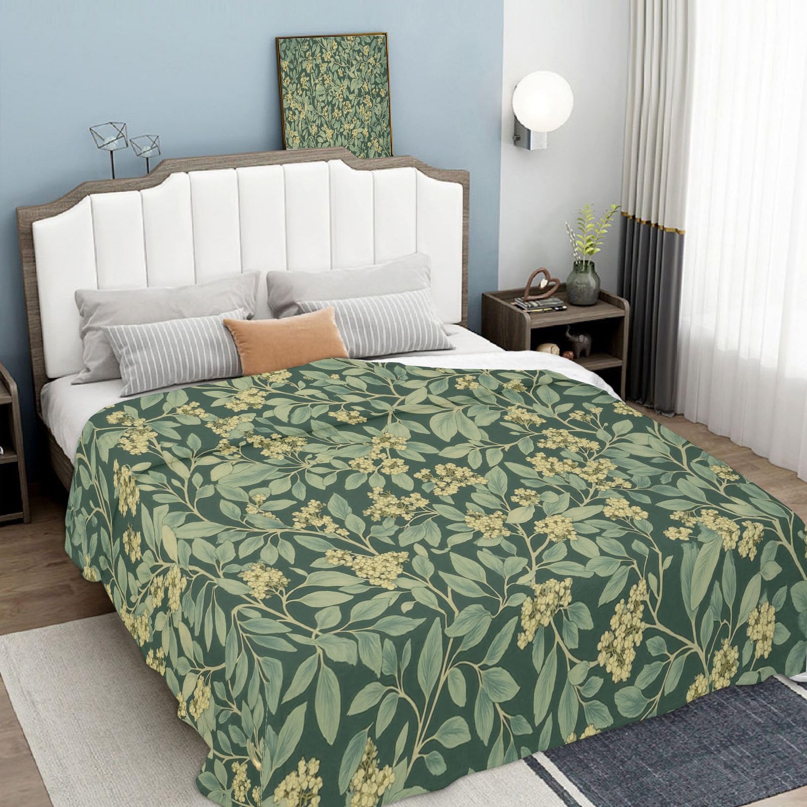 Couverture flanelle ultra douce et chaude grand plaid 3D automne