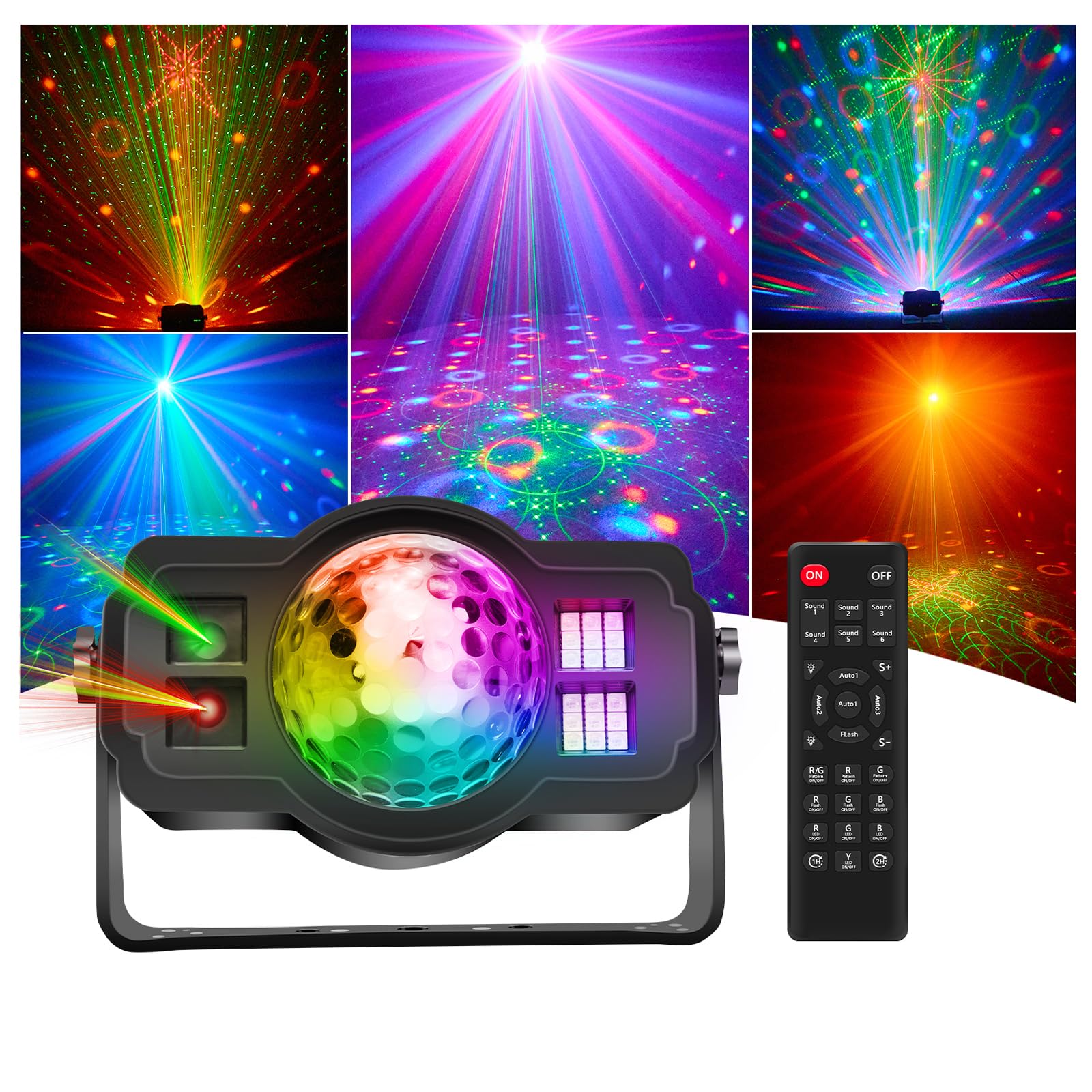 Luci da discoteca, luci stroboscopiche a LED RGB, per feste in casa, matrimoni, bar, DJ, karaoke, Halloween, Natale, regali di compleanno, 9 modalità attivate dal suono