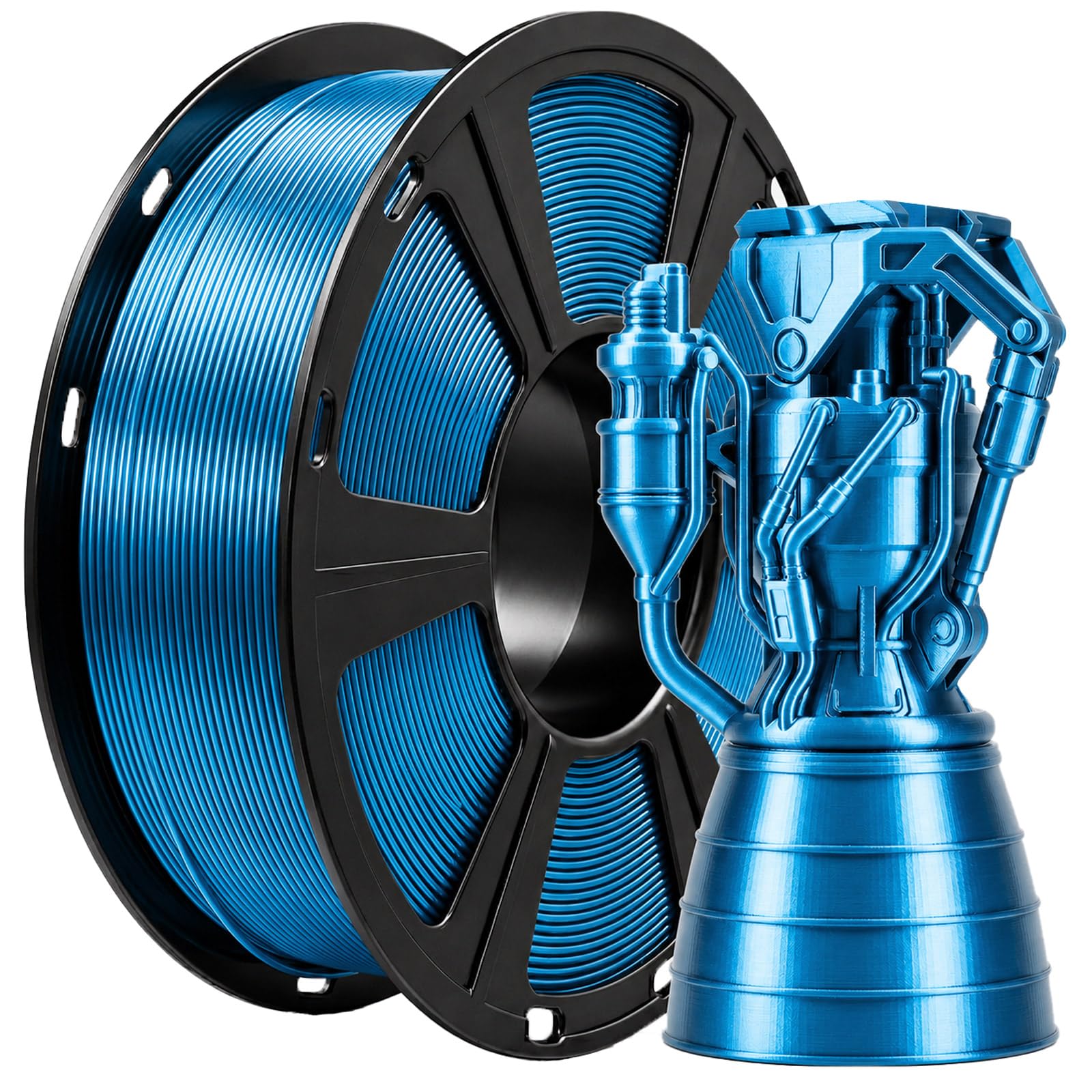 Metallic PETG Filament 1.75mm, 3D Printer Filament with Stunning Metal Luster, +/- 0.02mm Precision, 1kg Spool (2.2lbs) for FDM Printers, High Strength &amp; Odorless, Blue