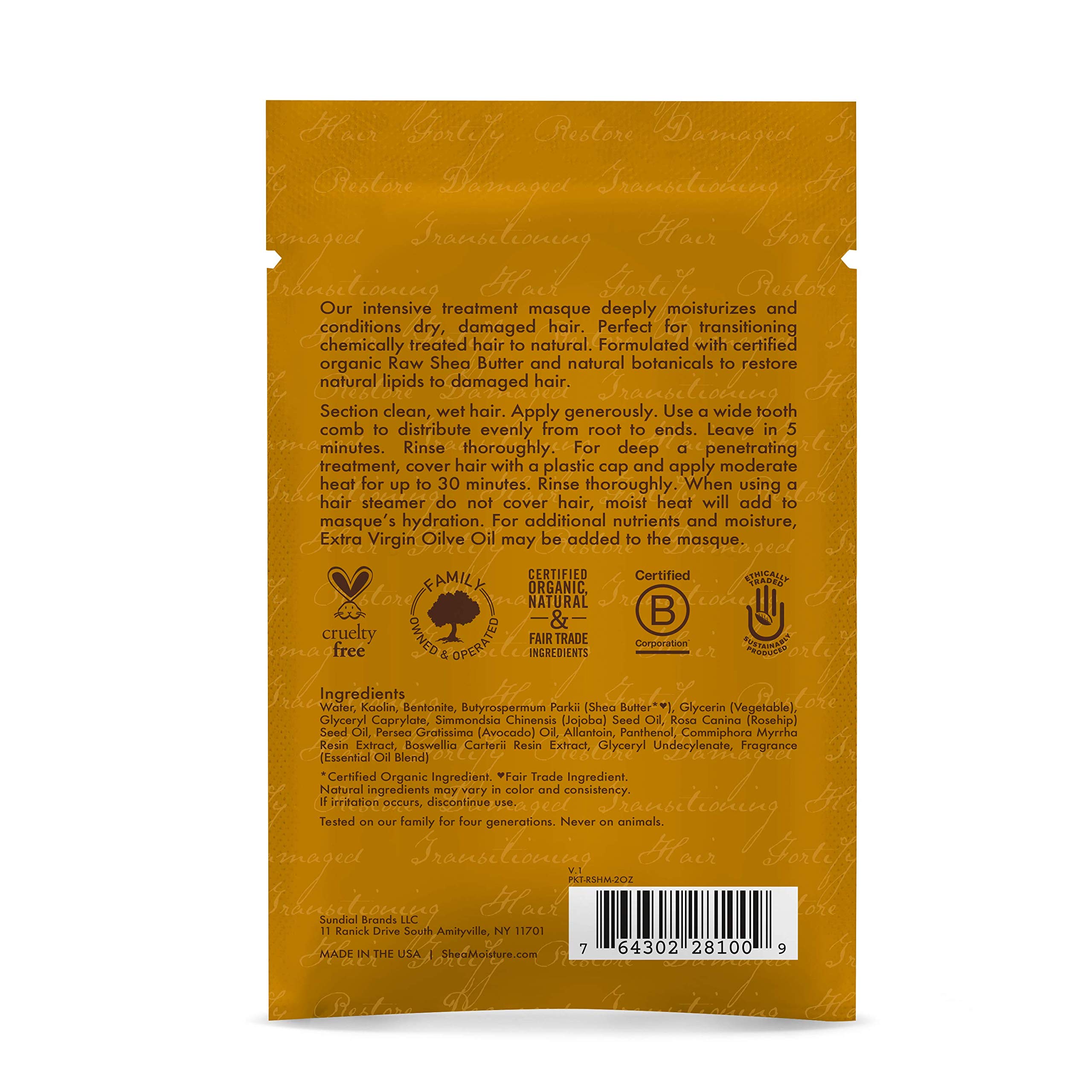 SheaMoisture Raw Shea Butter Deep Treatment Masque Packet's, 2 Ounce