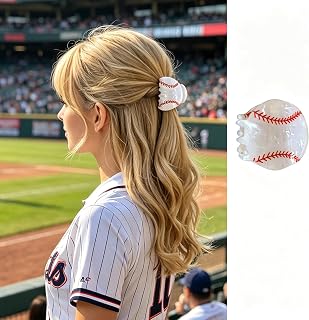 1PCS Funny Baseball Hair Clips, Cute Sports Hair Claw Clips, Baseball Game Day Hair Accessories, Fashion Small Hair Barrettes for Women Holiday Party Styling (Baseball)