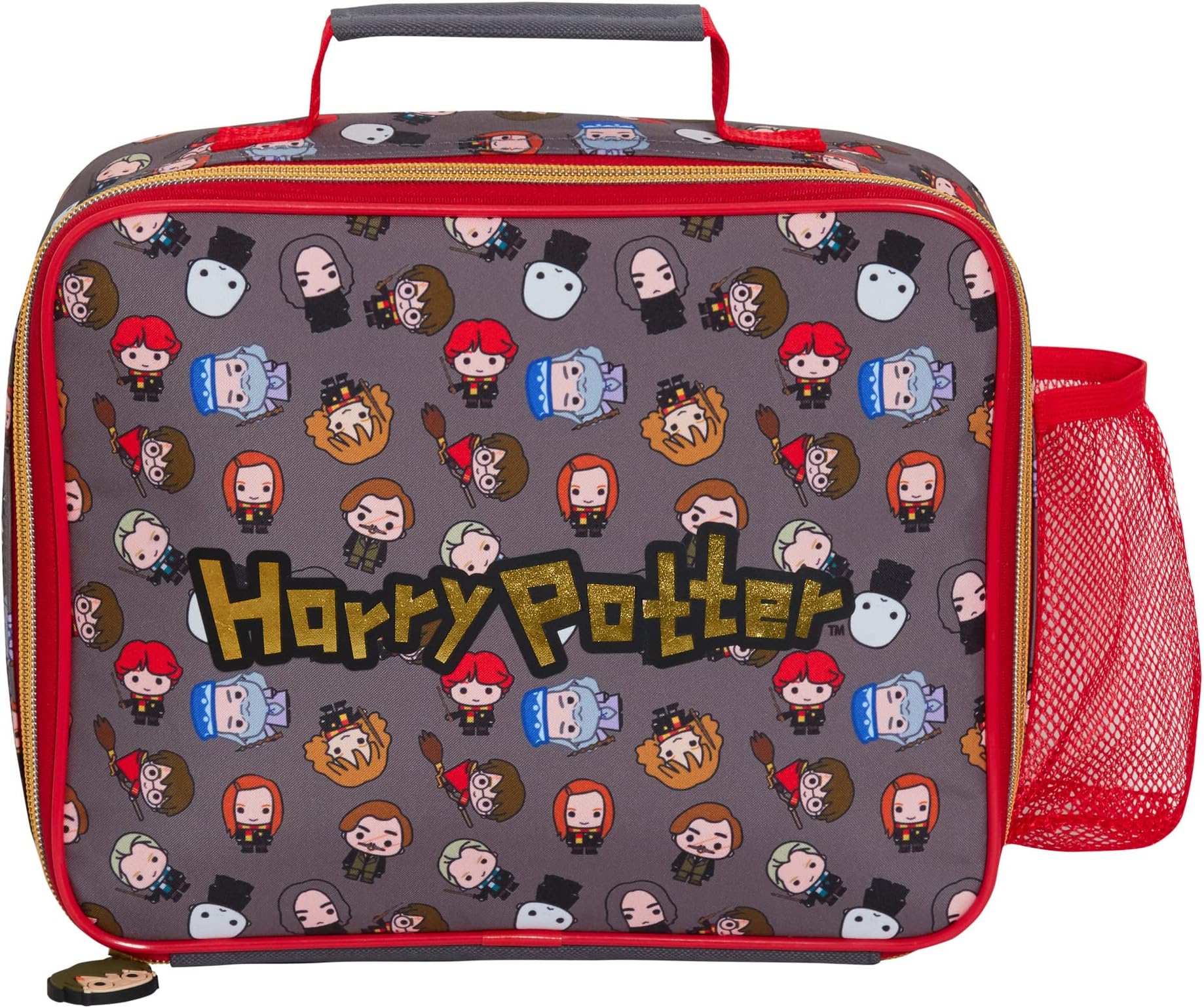 Harry Potter Lunch Bag for Kids Chibi Character Insulated School Lunchbox with Bottle Holder