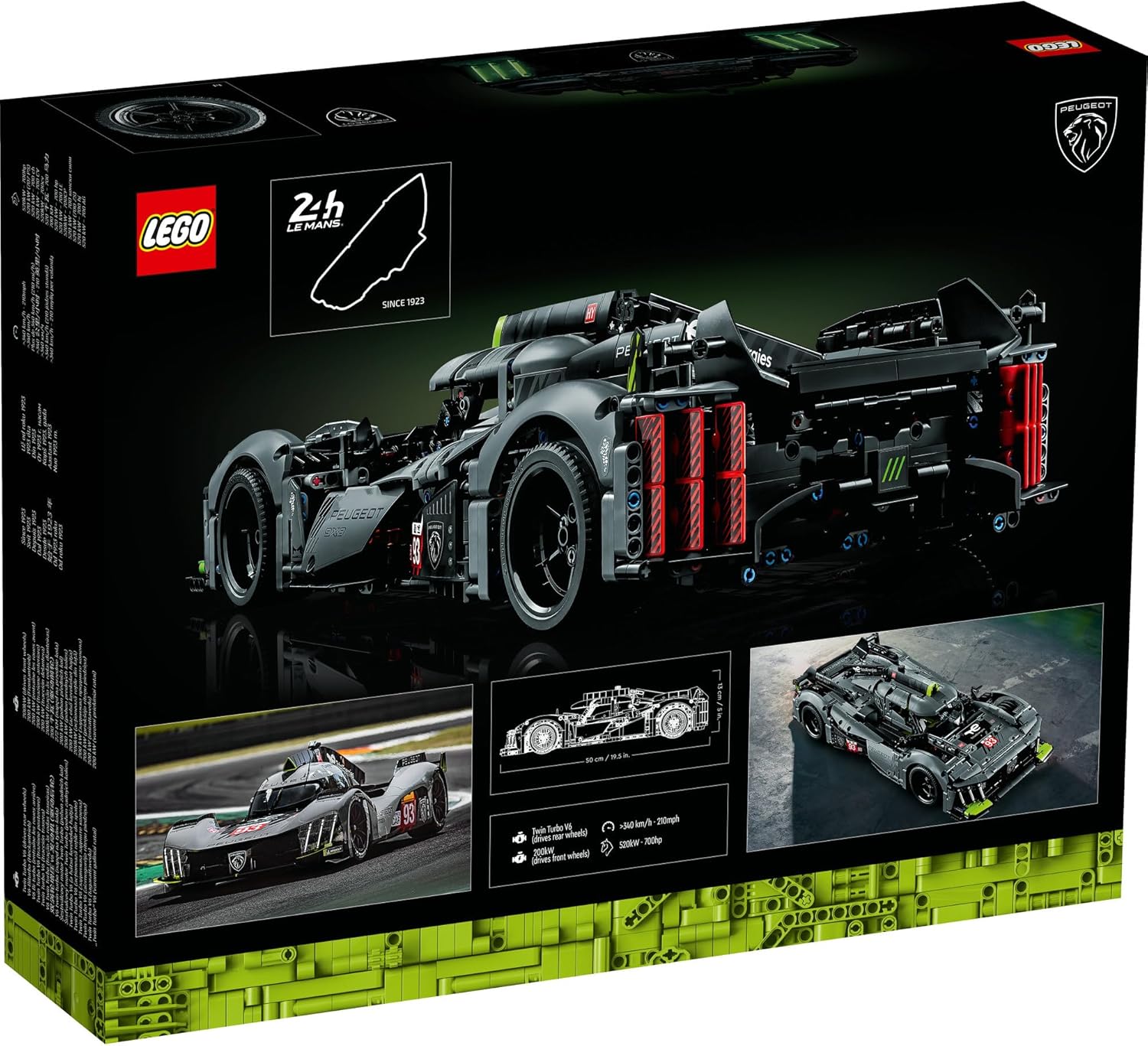 LEGO 42156 Technic PEUGEOT 9X8 24H Le Mans Hybrid Hypercar, Race Car Model Kit For Adults to Build, Christmas Activity, Gifts for Men, Women, Him or Her, 1:10 Scale, Collectible Advanced Set