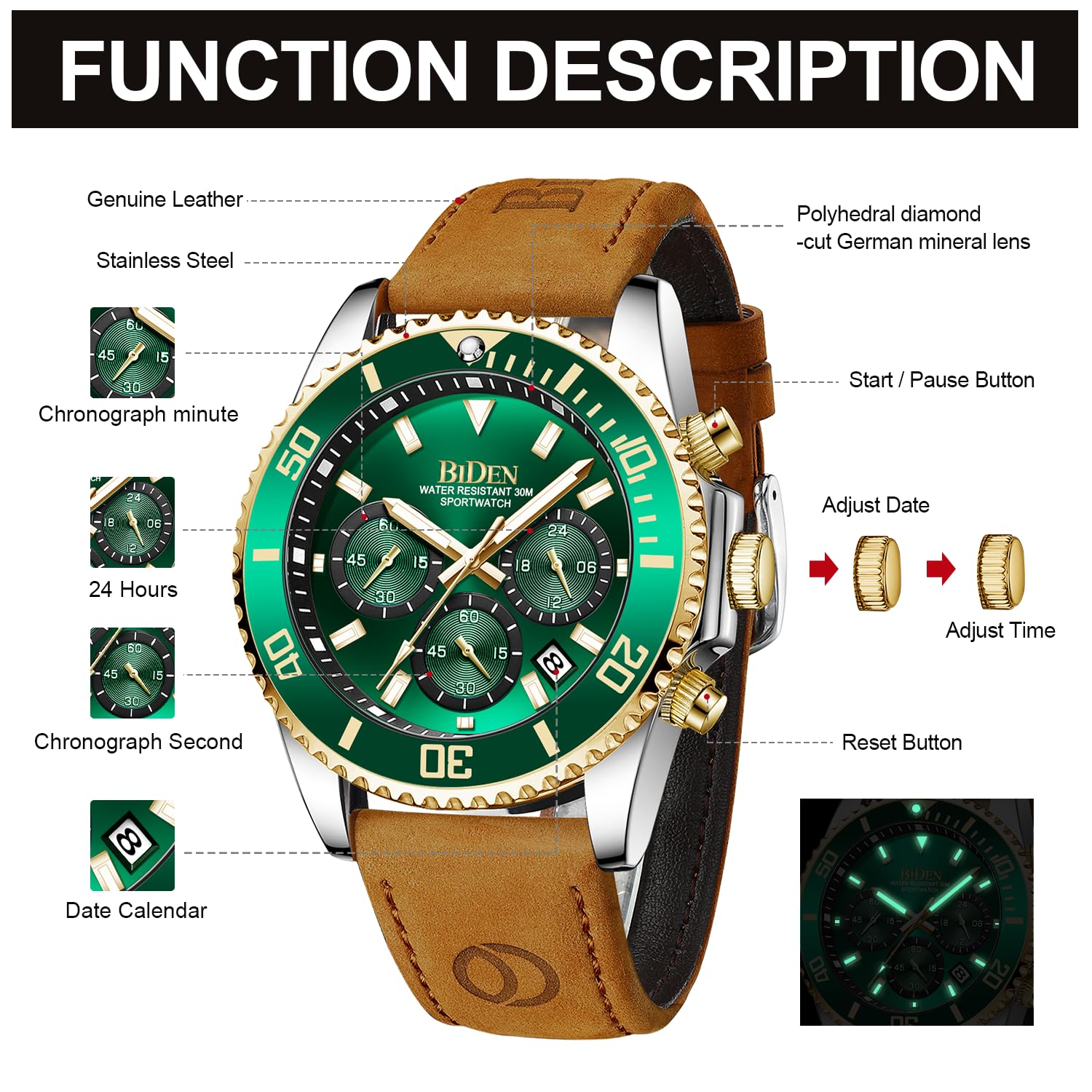 HANPOSH Orologio Uomo Orologi Militari Da Uomo Orologi Da