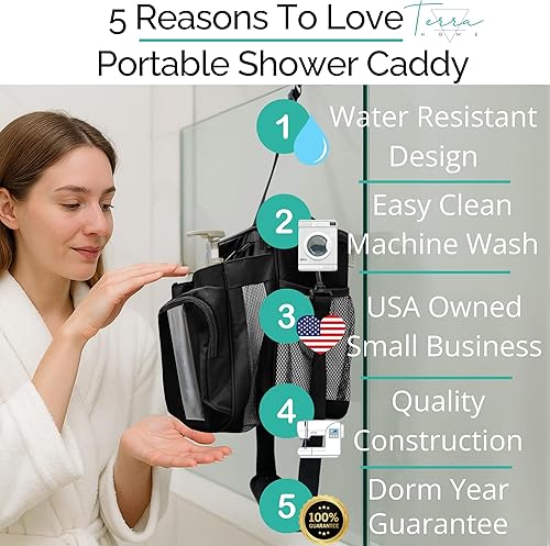 Miniatura 10 de TERRA HOME XL - Esenciales de dormitorio para niñas y chicos con almacenamiento adicional, parte inferior de malla duradera, correa para el hombro,