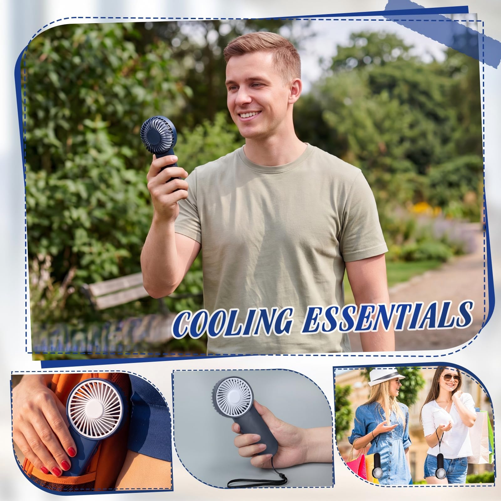 Sumind Mini-Ventilator, klein, tragbar, 1 Geschwindigkeit, elektrisch, batteriebetrieben, für Hals Wimpern, Make-up, Damen, Herren, Reisen, Camping, drinnen und draußen, Sommer, dunkle Farben, 20