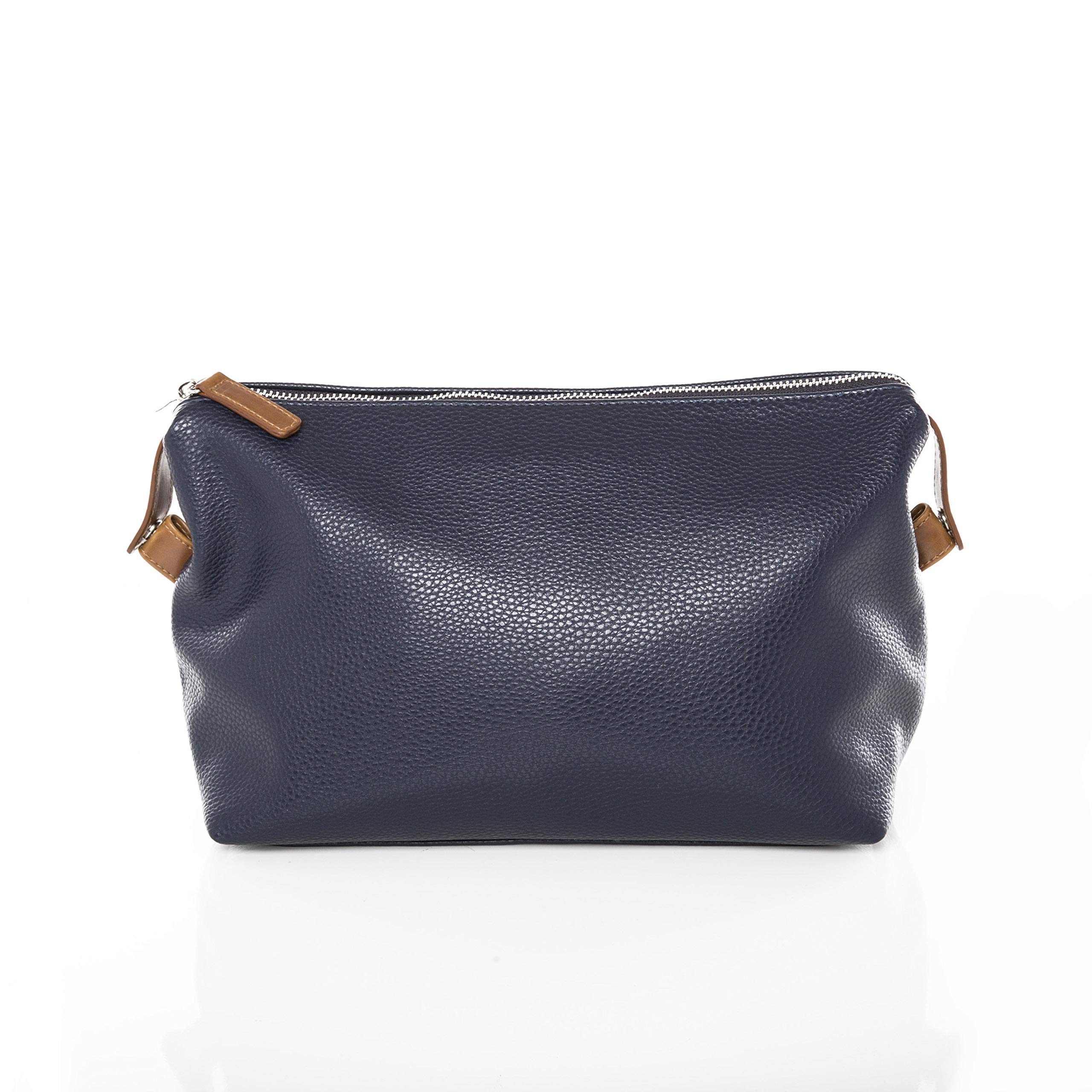 SMB Group The Alpha Dopp Kit in Navy Blue w/Tan Accents