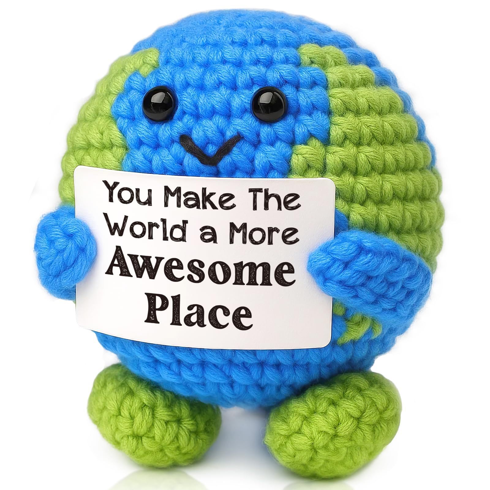 AWSOLAR Positive Crochet Earth Gift for Birthday, Christmas, Graduation