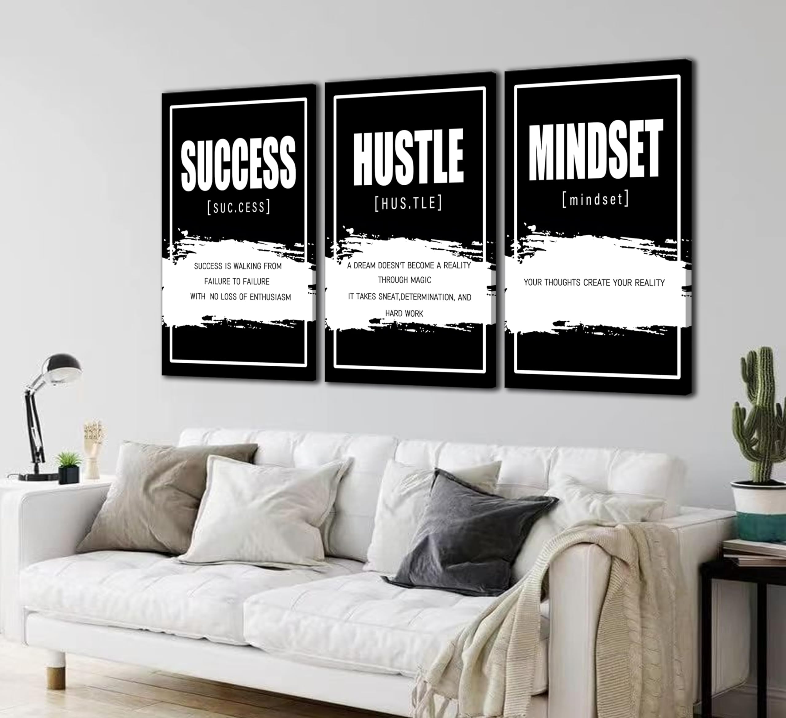 Movie Posters Framed Canvas Wall Art Success Quote, Office Wall Art ...
