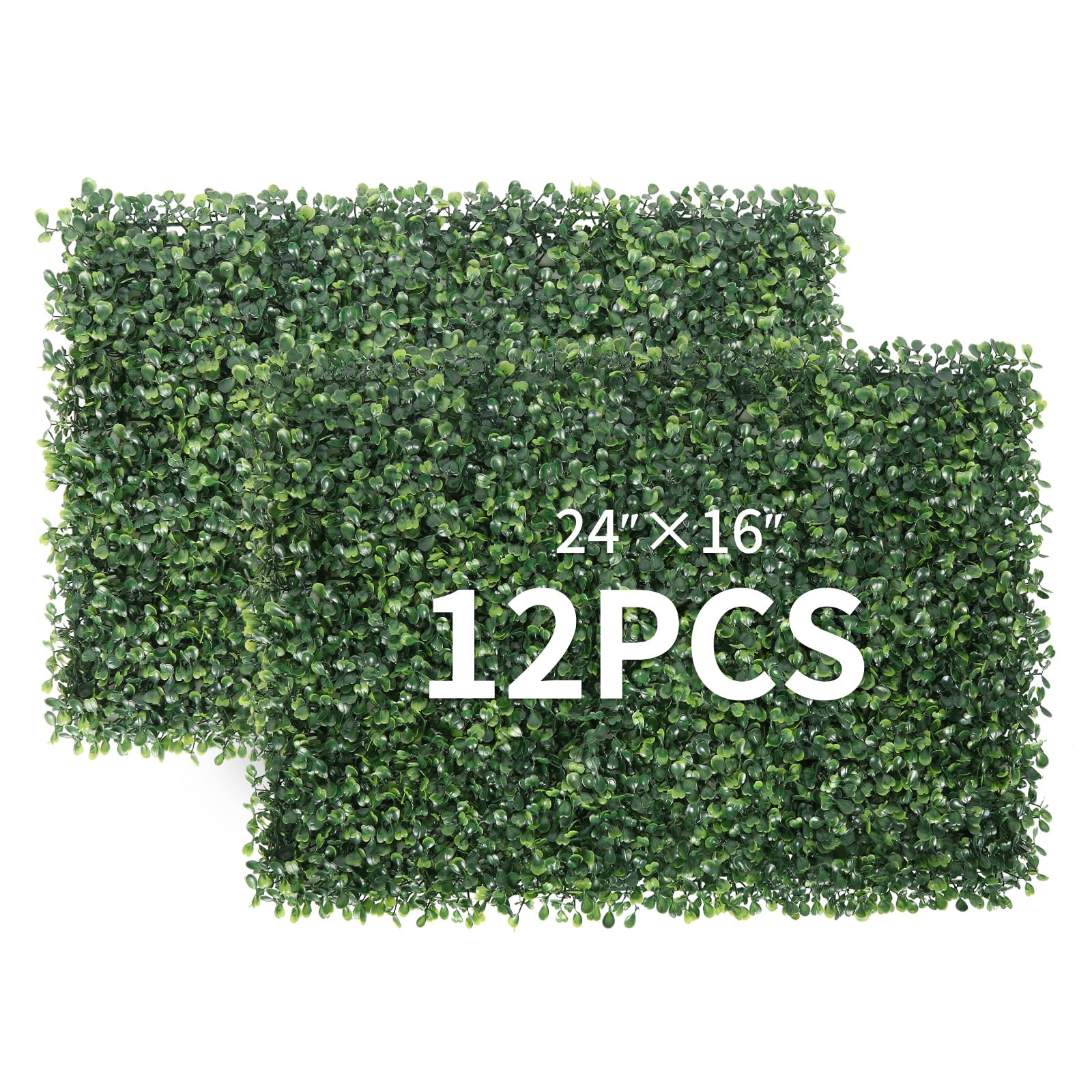 Artificial Grass Wall Panels,12pcs 16”x24”Boxwood Hedge Wall Panels