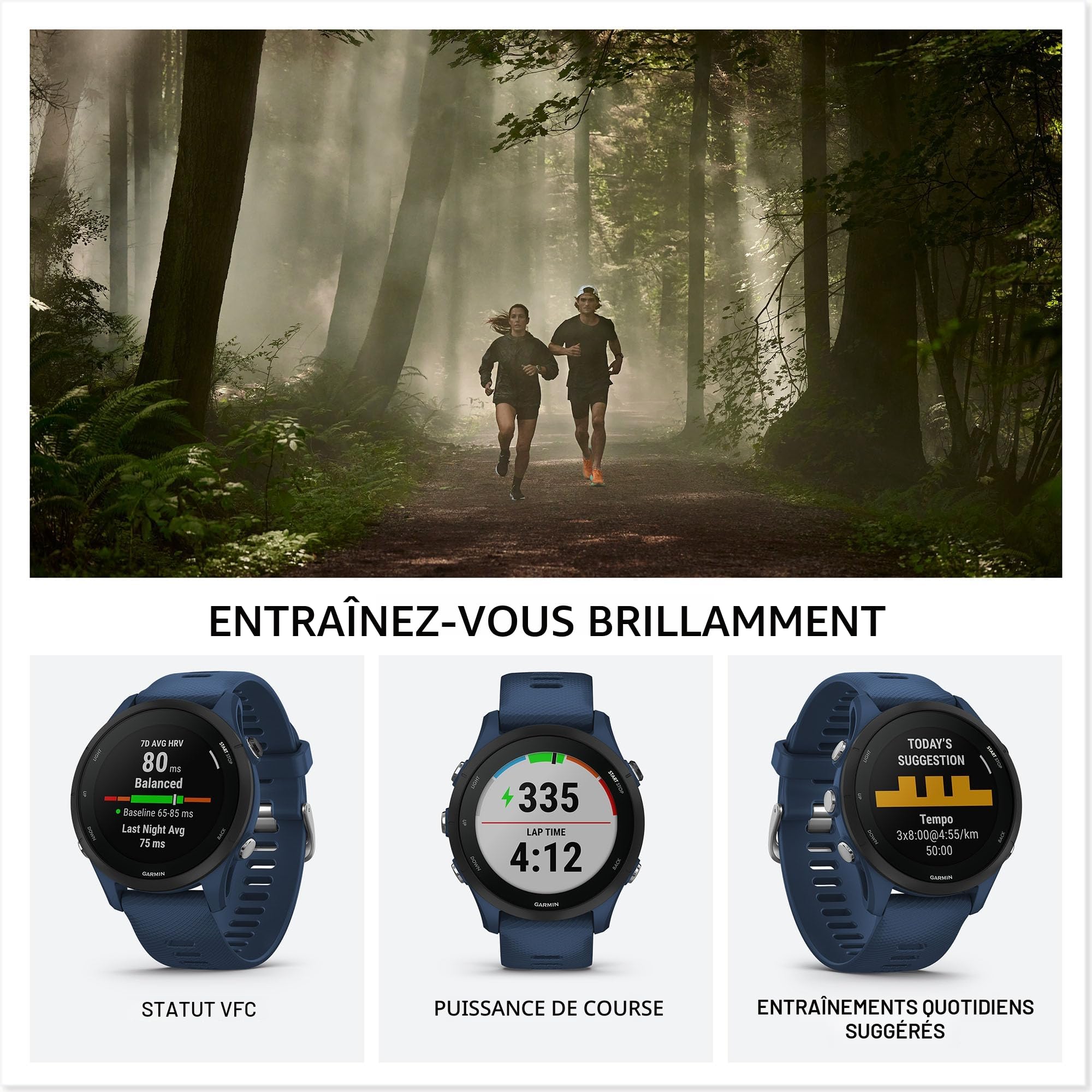 Garmin Forerunner 255 - Montre GPS Multisports connectée de Running – Gray - Boîtier 46 mm