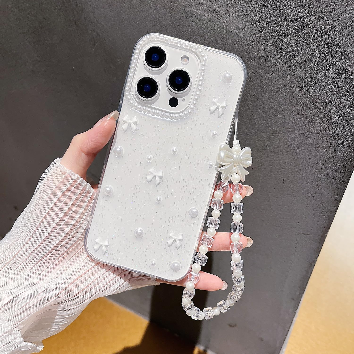 Amazon.com: MINSCOSE for iPhone 13 Pro Max Clear Glitter Case
