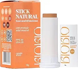 Base Stick BioBio - Textura Aveludada com Cobertura Construível e Proteção UV (Canela, #500)