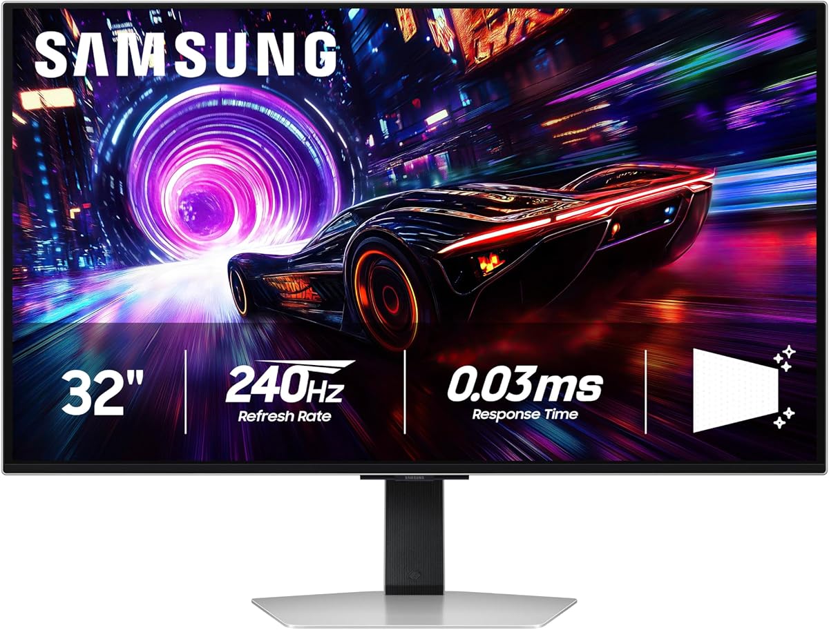 32” Odyssey QD-OLED G8 (G81SF), 4K, 240Hz Gaming Monitor | DisplayHDR True Black 400, AMD FreeSync™ Premium Pro, G-Sync Compatibile, 3 Yr Warranty, LS32FG810SNXZA, 2025