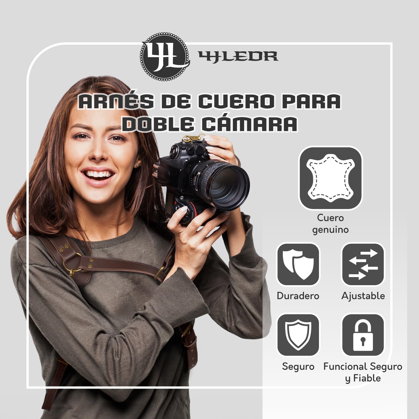 Arnés de Cámara para una Cámara,Correa de cuero Para Cámara | Correa de hombro para un solo arnés de cuero,Correa de cámara para fotógrafos,Correa de cuero para DSLR/SLR