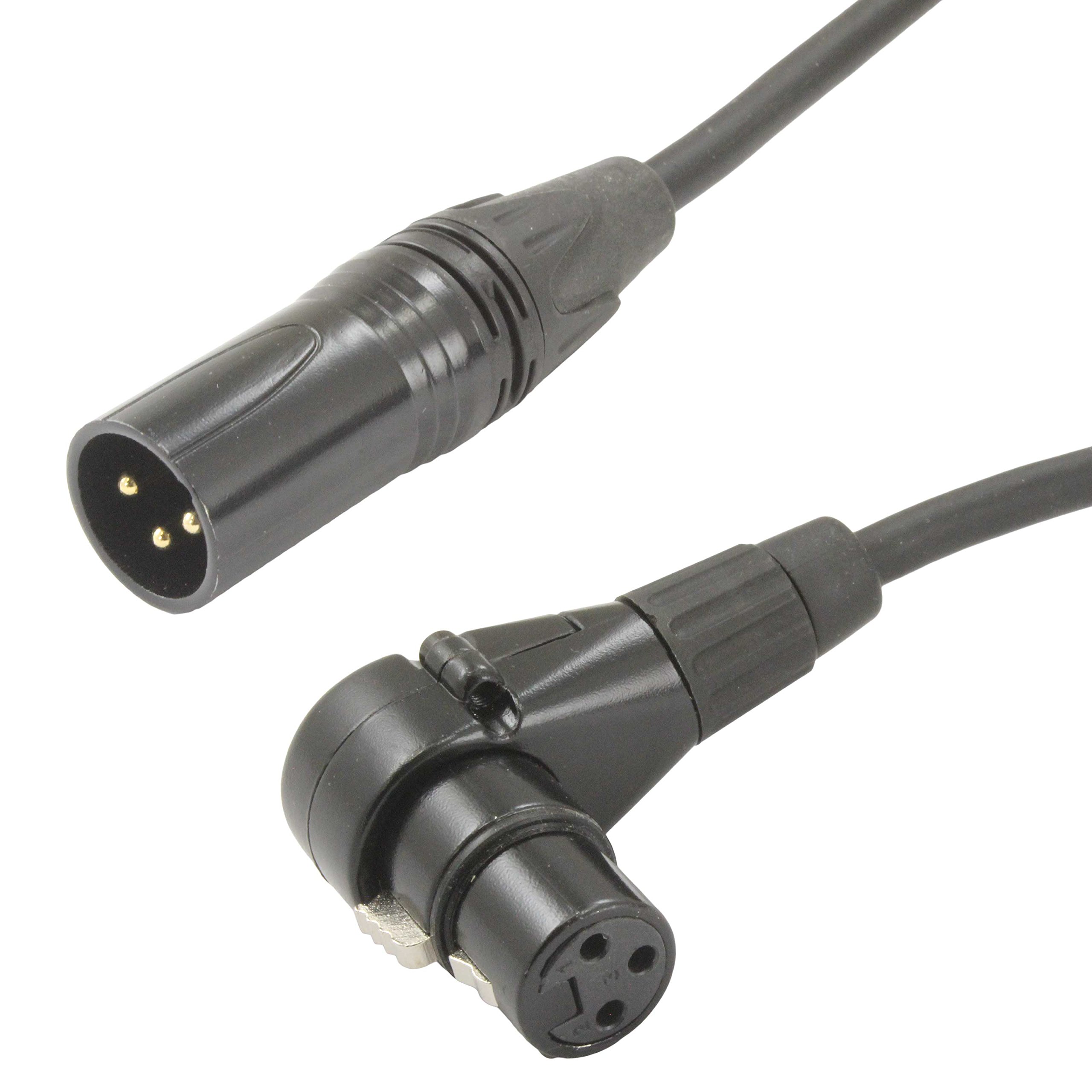 MCSPROAUDIO Male to Female XLR Cable with Black connectors 1 FT Foot Feet Right-F to Straight-M