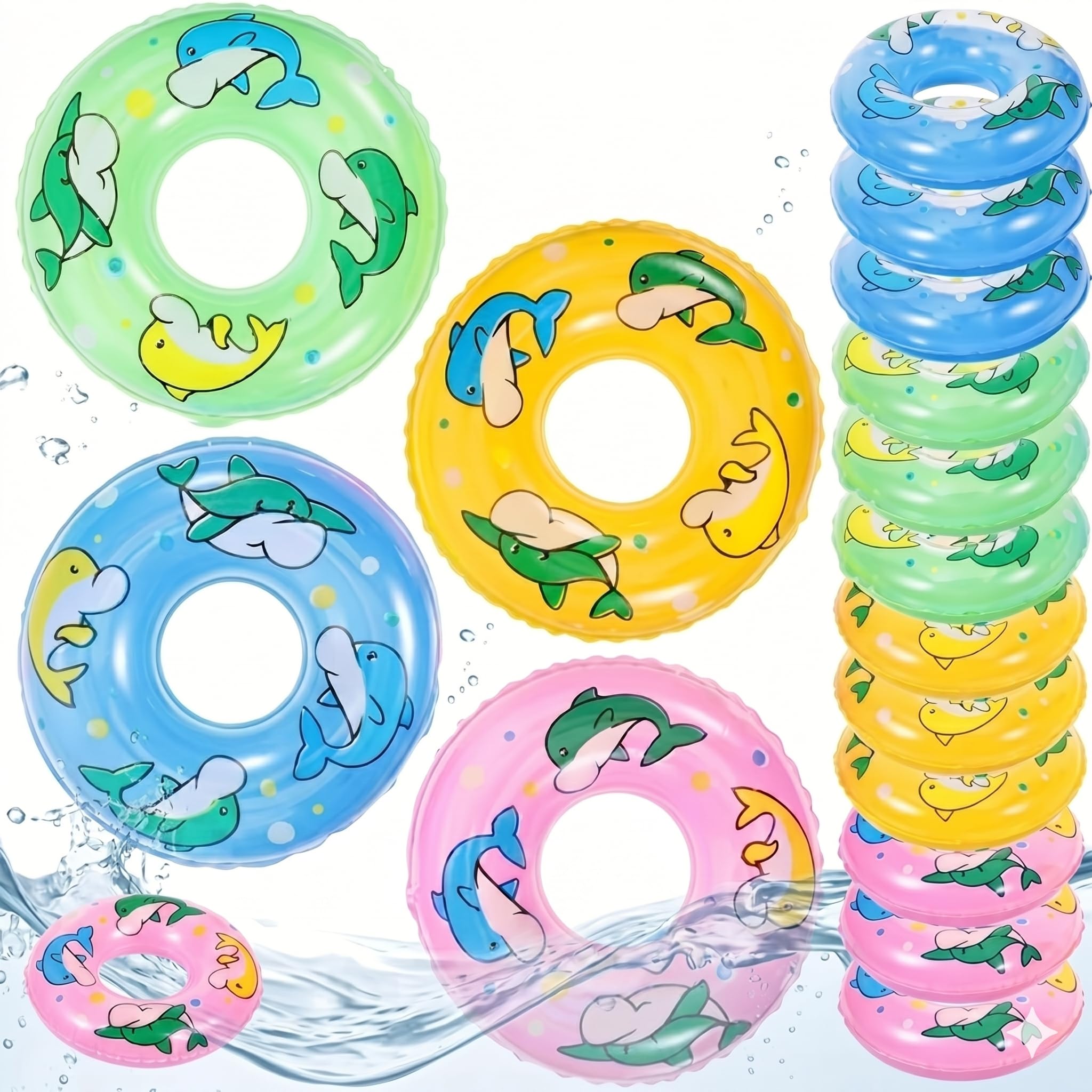 Photo 1 of 20pcs Mini Swimming Ring: Swim Ring Plaything Tiny Dollhouse Accessories Decorative Ornaments Photography Props for Party Decorations