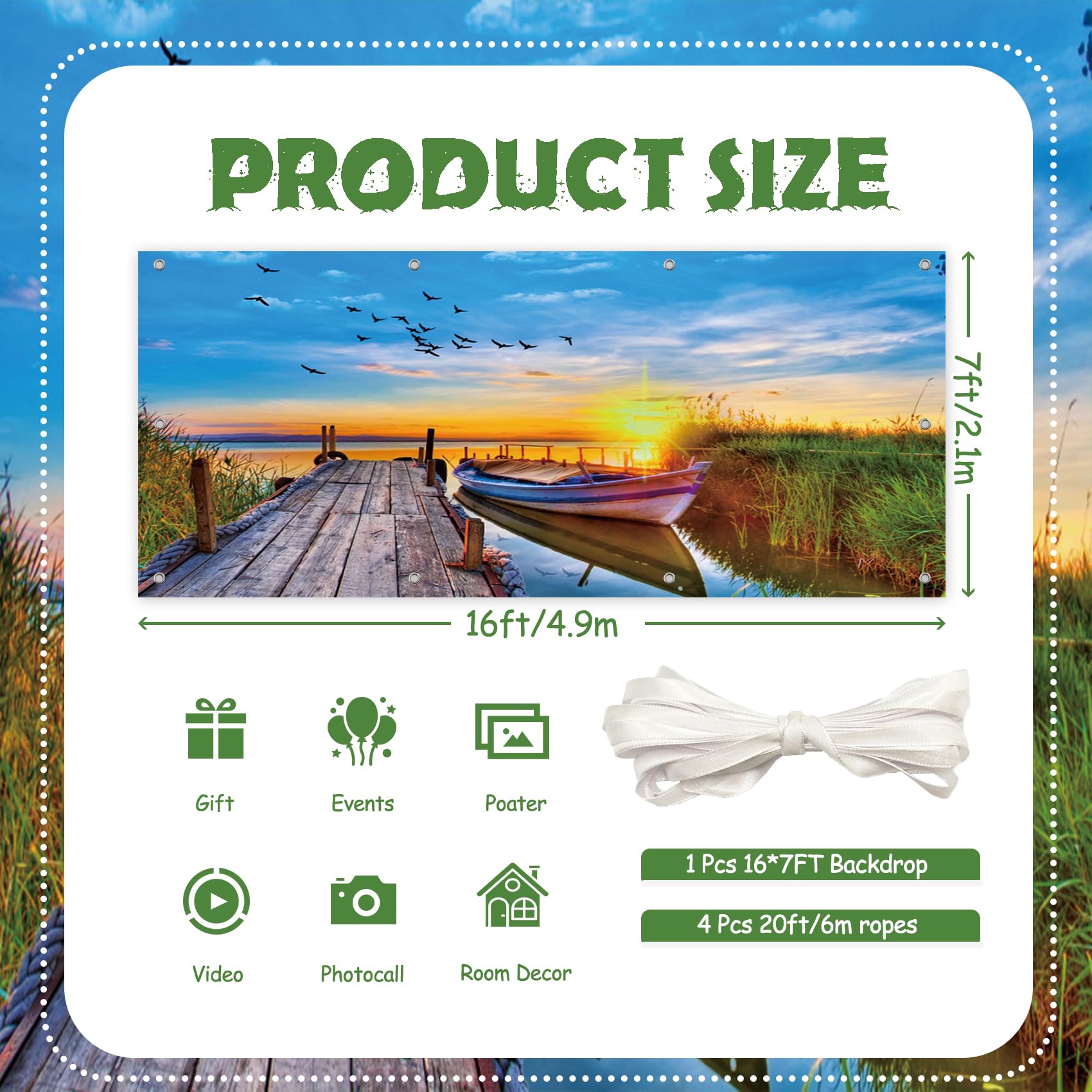 CSFOTO 6x13ft Beautiful Coast View Garage Door Decorative Banner