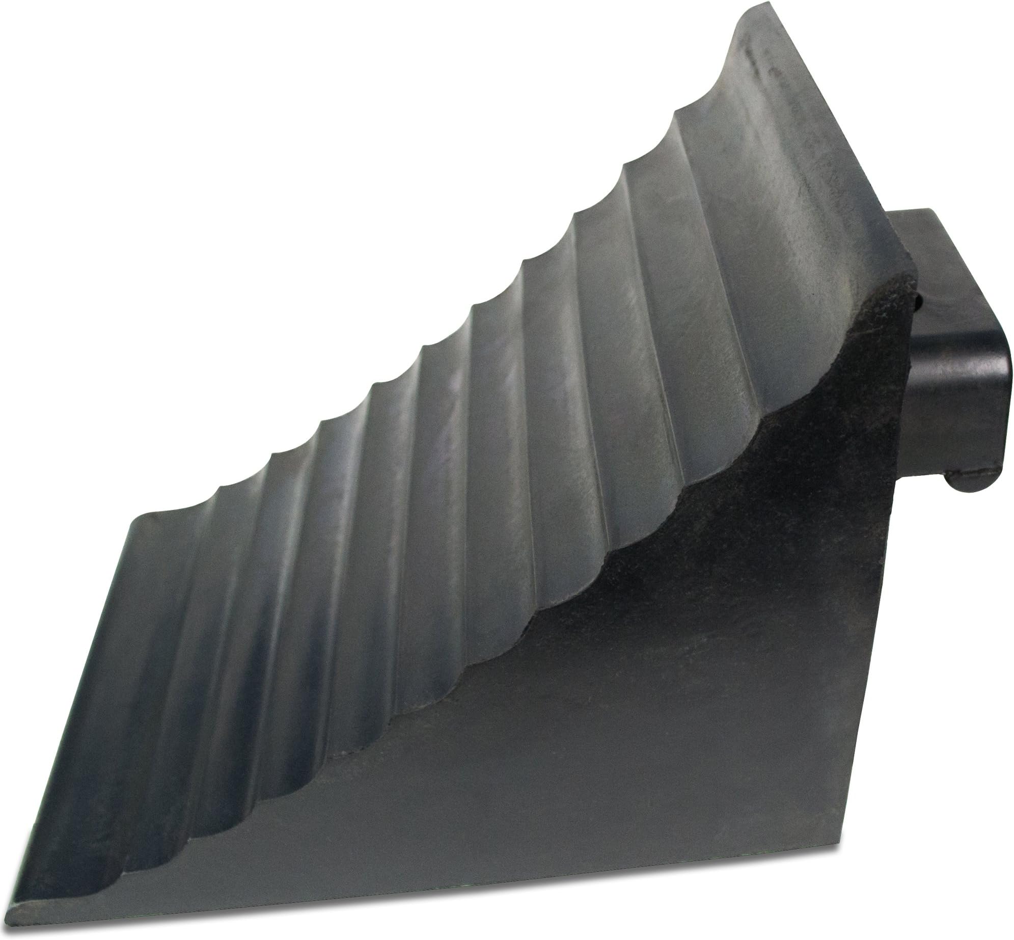 BUNKERWALL Extra Large Wheel Chock Block with Handle - Heavy Duty - Black Rubber 9.6" x 7" x 7.5"
