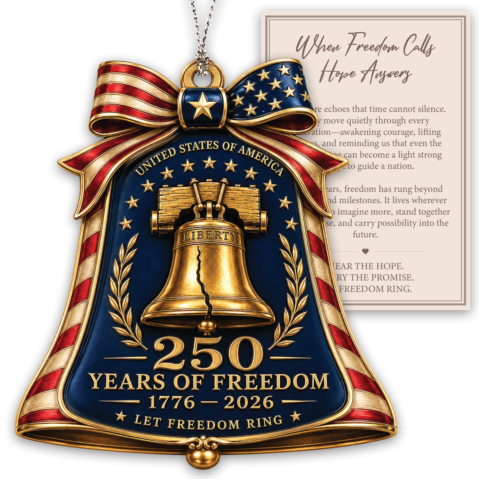 250 Christmas Ornaments - 250 Anniversary USA Merchandise - Christmas Ornament 2026 - United States 250th Anniversary Decor – Christmas decoration for home - Christmas Stocking stuffers - 250 ornament