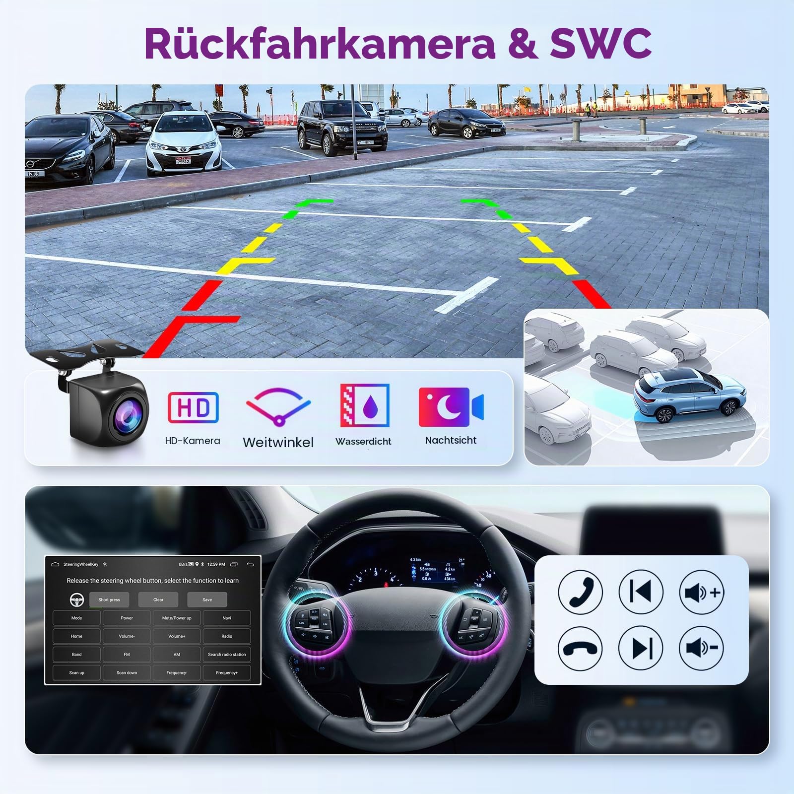 2G+64G Autoradio für FIAT Fiorino/Qubo/Citroen Nemo/Peugeot Bipper mit Carplay Android Auto, Hodozzy Android Radio 7 Zoll Touchscreen mit Navi WiFi Bluetooth DSP FM/RDS Radio mit Rückfahrkamera