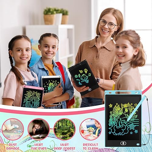 Miniatura 4 de Tinlade Paquete de 12 tabletas de escritura LCD para niños, tableros de dibujo electrónicos portátiles borrables de 8.5 pulgadas, juguetes de