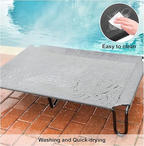 Miniatura 7 de pettycare Cama elevada para perros para exteriores, camas para perros grandes XL, cama elevada impermeable para perros, fácil de montar, cama