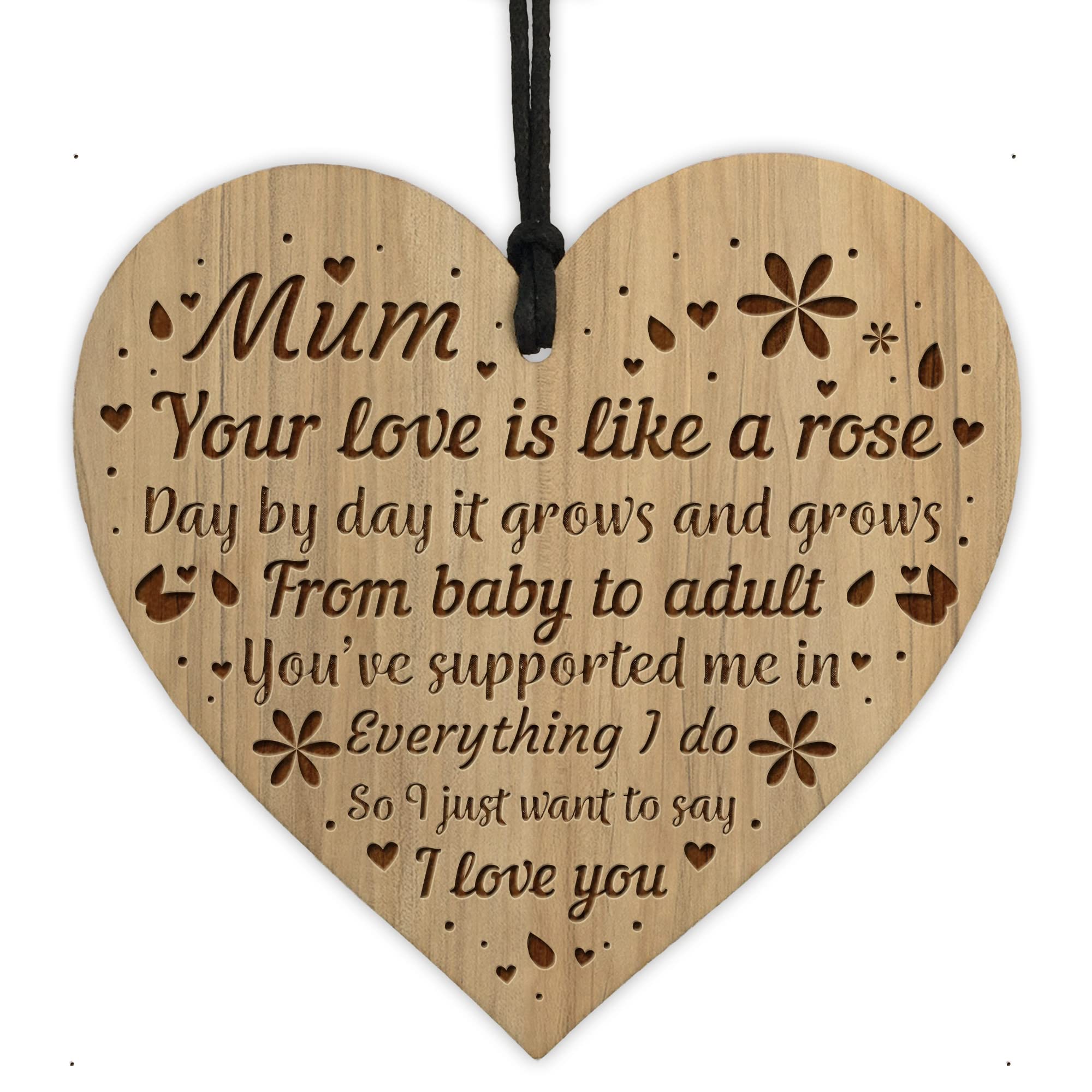Red Ocean Novelty Mum Gifts Birthday Christmas Engraved Heart LOVE Daughter Son Gifts