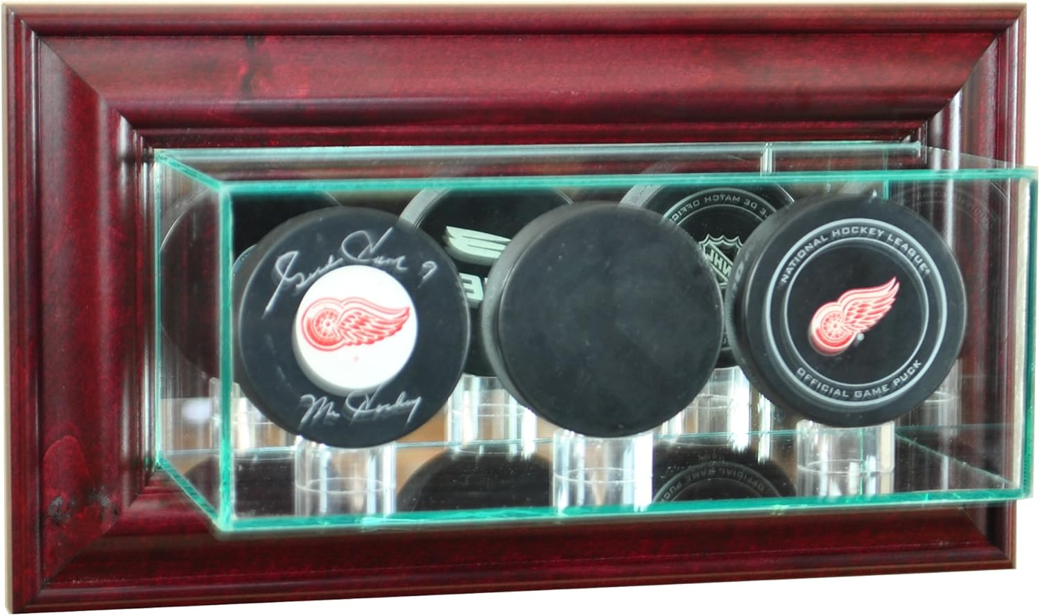 Perfect Cases NHL Wall Mounted Triple Puck Glass Display Case, Black : Sports & Outdoors
