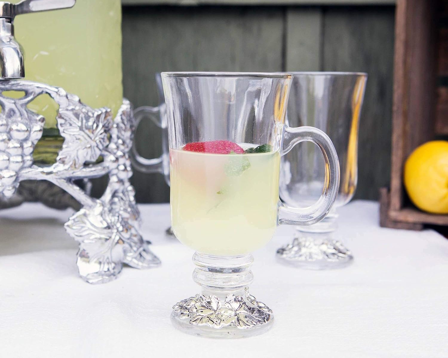 Arthur Court Designs 6 inch tall Grape Glass Mug; 12 ounces