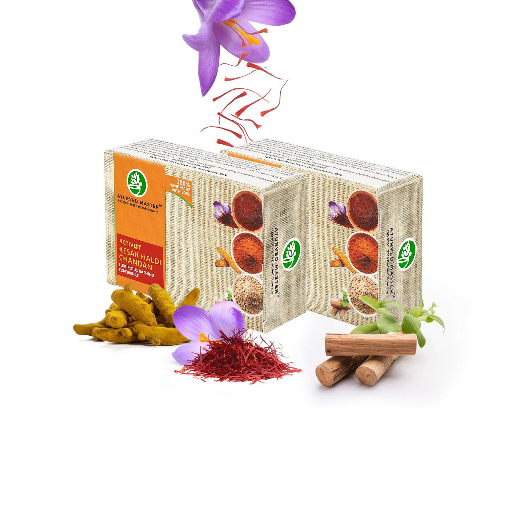 Ayurved Master Beauty Kesar Soap With Saffron, Turmeric and Sandalwood For Facial, Acne Treatment and Black Heads Removal | 75GM*3