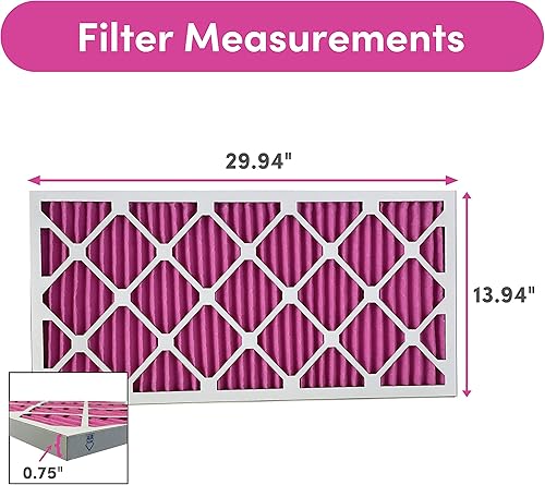 Miniatura 5 de Colorfil - Filtro de aire de 14 x 30 x 1 pulgadas, filtros que cambian de color para olores de gatos y perros, filtro de CA MERV 8 para pelo y polvo