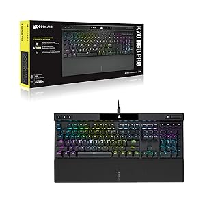 Corsair K70 RGB PRO Mechanical Wired Gaming Keyboard Cherry MX Brown Tactile Switches 8,000hz Hyper-Polling PBT Double-Shot Keycaps iCUE Compatible PC, Mac, Xbox QWERTY NA Black