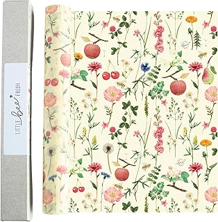 little bee fresh Bio-Bienenwachstücher Rolle zum Zuschneiden aus Deutschland - hält Lebensmittel natürlich, schön & plastikfrei frisch! Handgemacht aus Bio-Rohstoffen (Streuobstwiese)