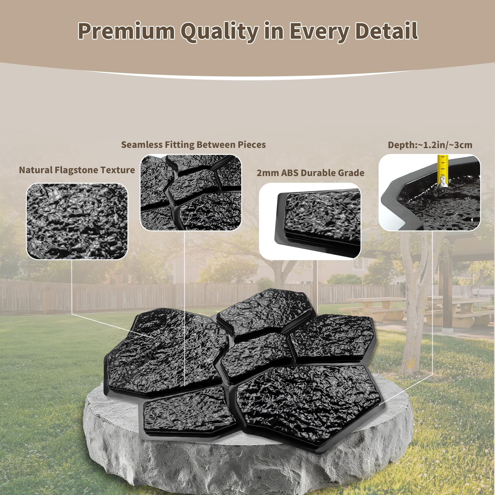 Concrete Paver Molds - 6 Pack for Flagstone -5